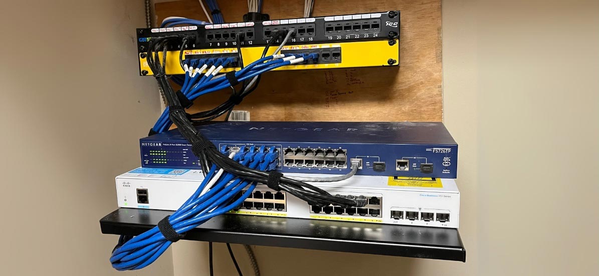 hyper organized and labeled IT cabinet