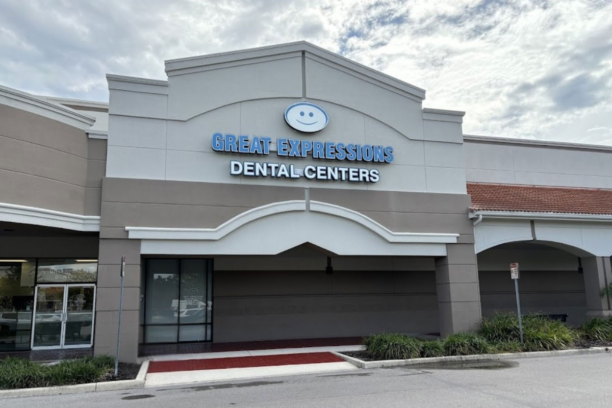 Exterior of a Great Expressions Dental Centers office, representing MellinTech’s multi-site rollout support for dental practices.